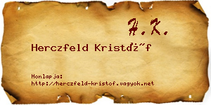 Herczfeld Kristóf névjegykártya